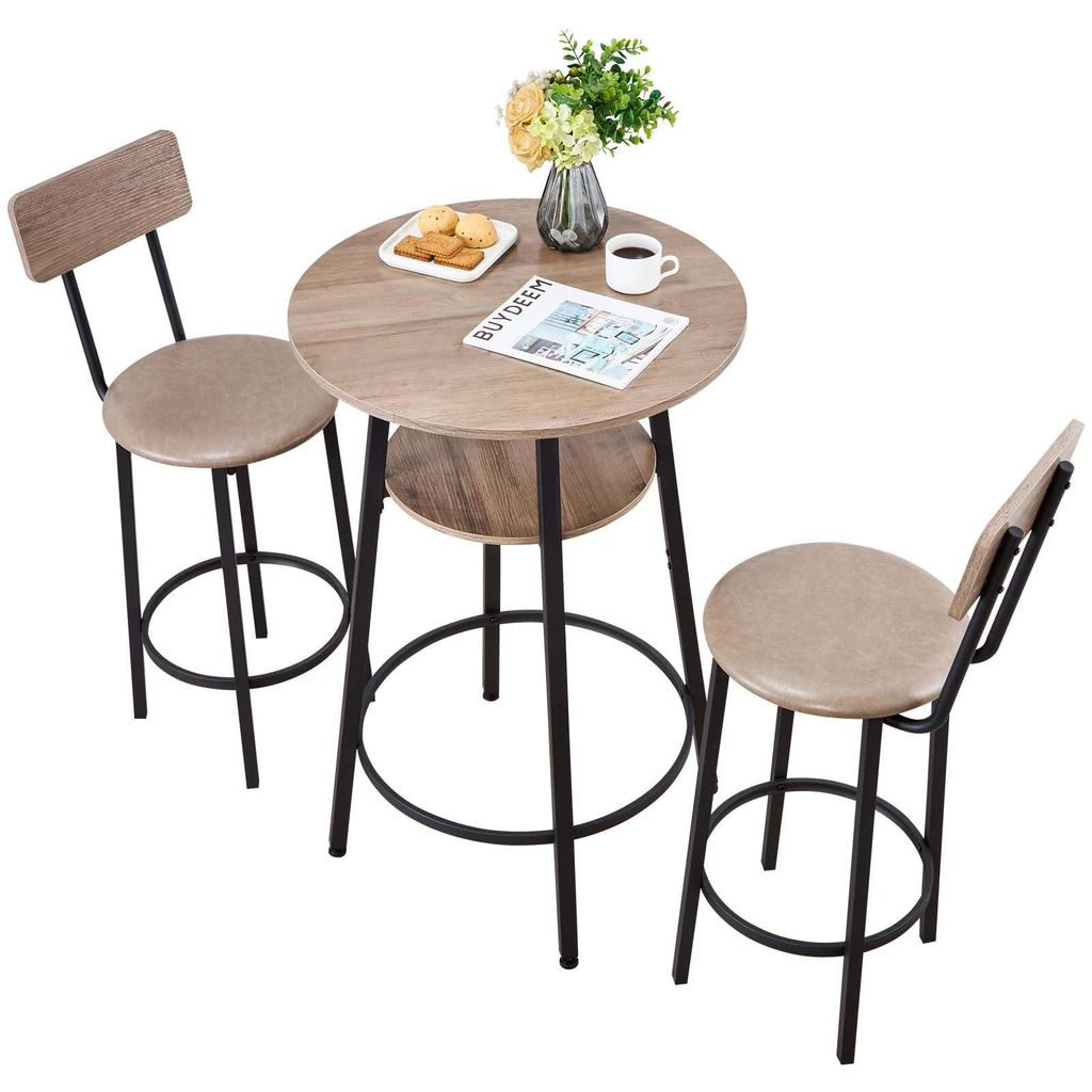 Set da bar VEVOR (3 pezzi) con 2 sedie da bar e bordi Immagine del prodotto 
