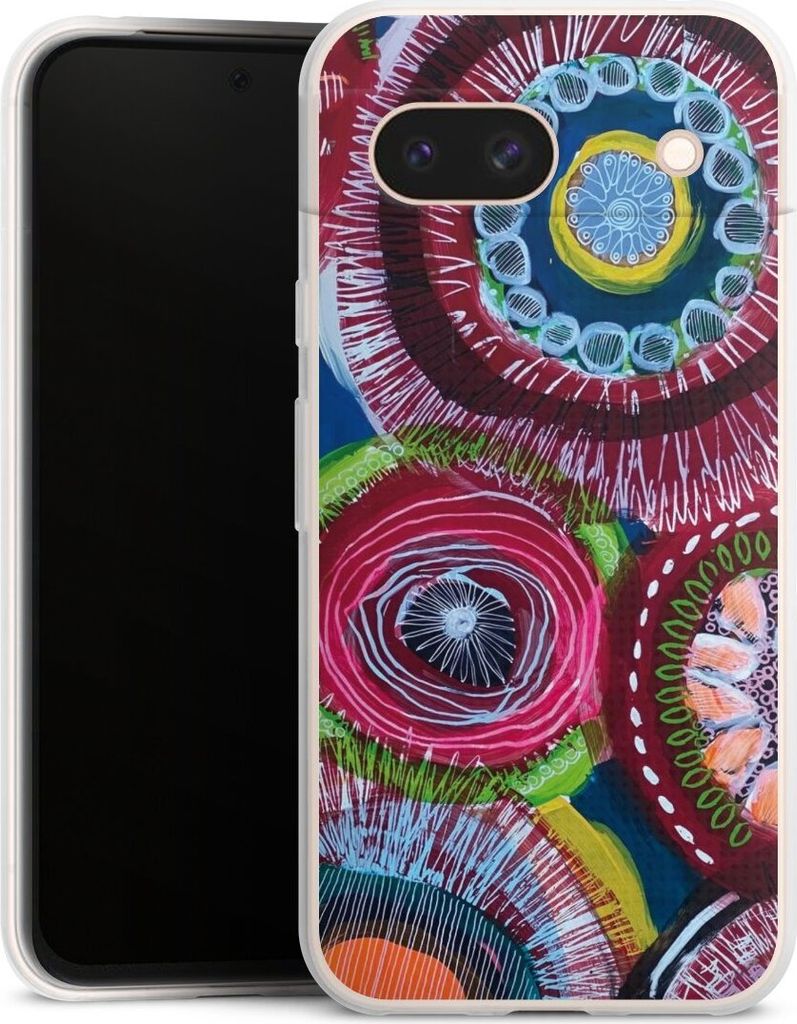 DeinDesign Slim Hülle für Google Pixel 8a Silikon Case Ultra Dünn Handyhülle Farbe Malerei bunt