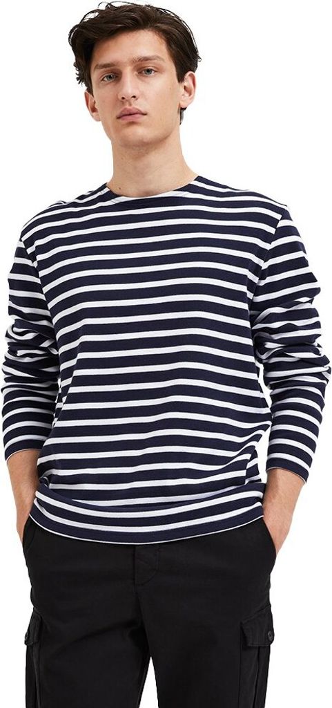 Selected Briac Langarm-t-shirt Blau S Mann Blau S