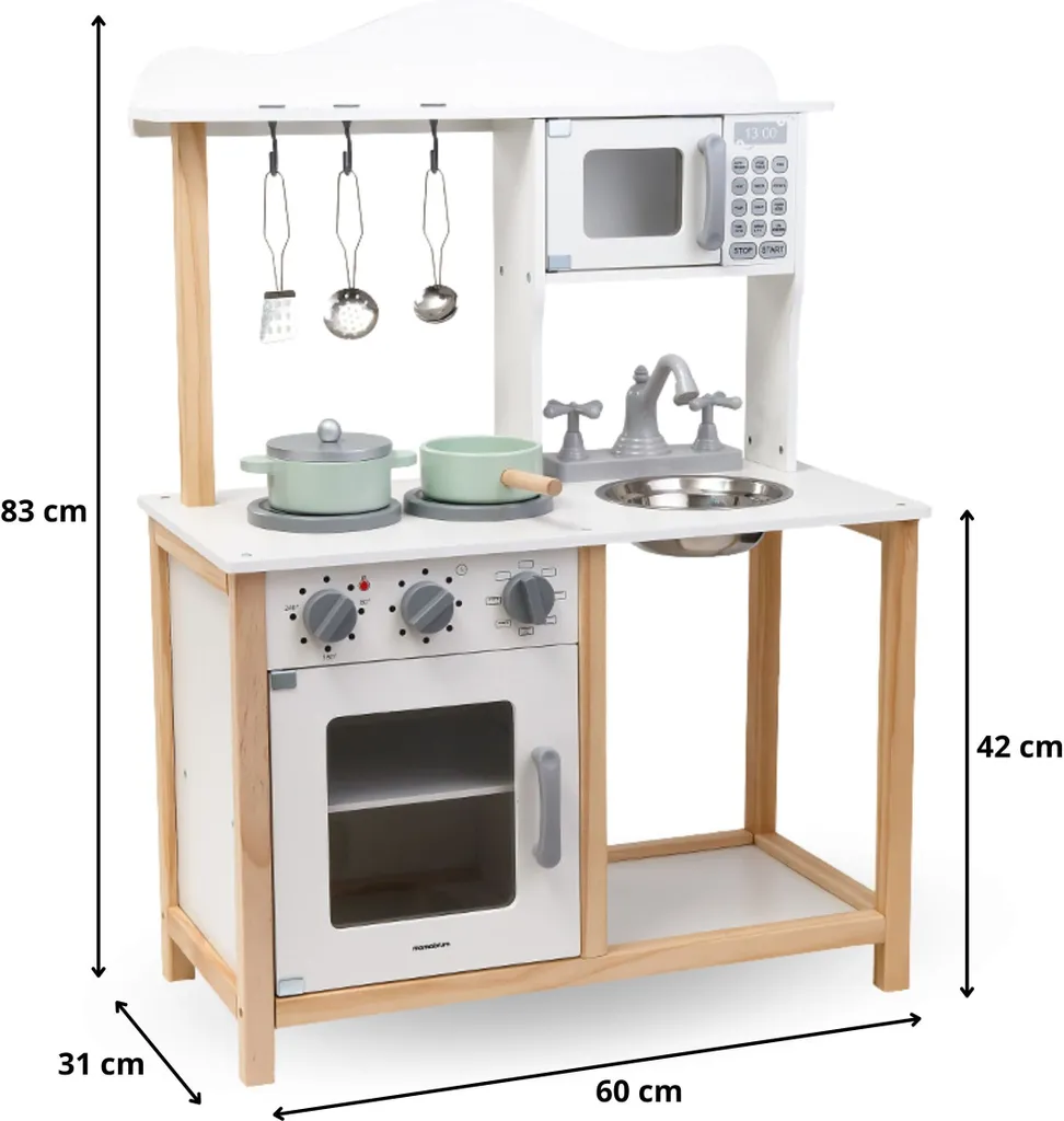 Cuisine de jeu en bois stable pour enfant de 3 ans avec accessoires - 15
