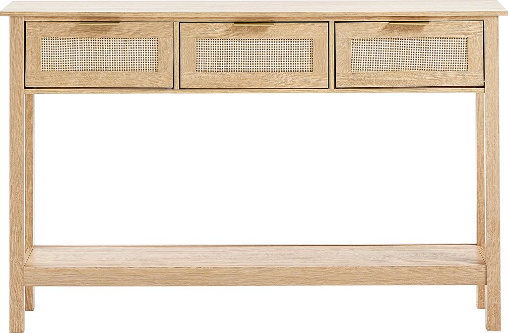 SucceBuy rattanowa konsola z 3 szufladami, przesuwanymi Zdjęcie produktu 