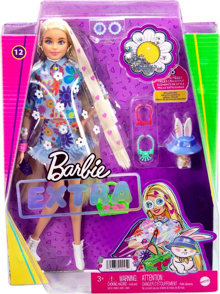 Barbie Extra Puppe Flower Power, Anziehpuppe, Modepuppe Produktbild 6