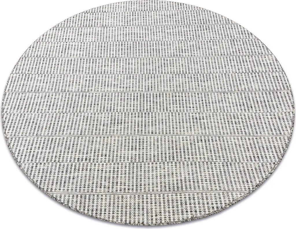 Tapis Rond en Corde Sisal BOHO 120cm - Tapis Naturel Ivoire et Taupe