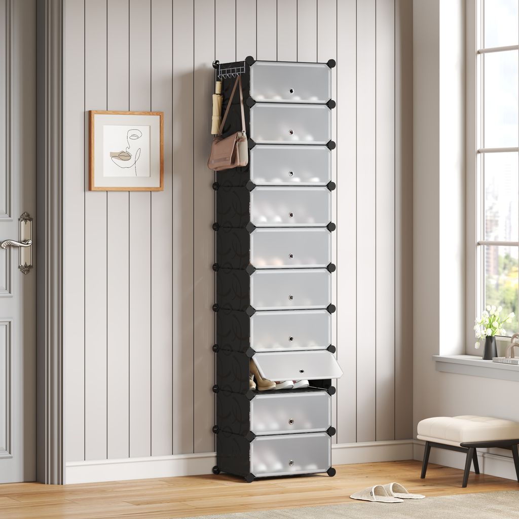 garderobe weiß schmal Schmaler Garderobenschrank, Farbe: / Weiß Hochglanz Garderobe flur schrank