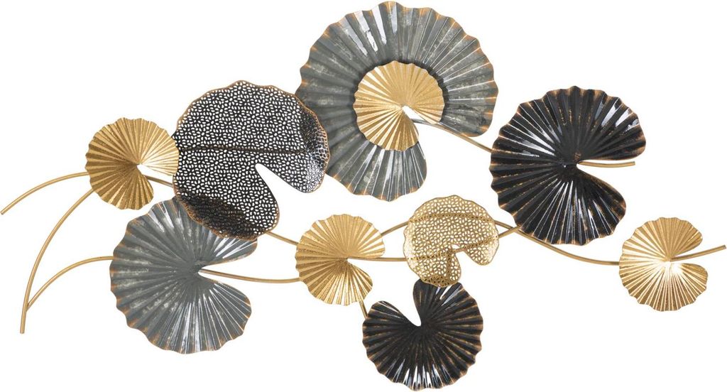 3D Wanddekoration aus Metall mit goldfarbenem Finish Web Produktbild 