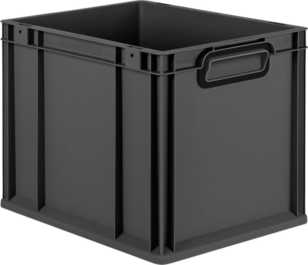 Eurobox NextGen Color | HxBxT 32x30x40cm | 30 Liter | Griffe schwarz geschlossen | Glatter Boden | Schwarz | Eurobehälter, Transportbox, Transport...