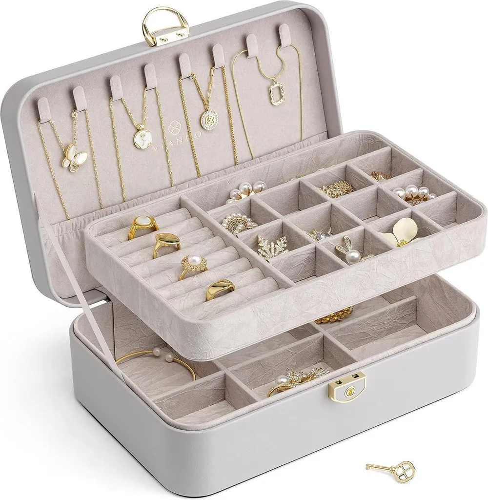 Finissez-en avec les Bijoux Emmêlés - Boîte à Bijoux Grise Sécurisée
