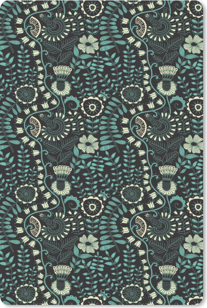 MuchoWow® Mauspad Mousepad Blumen - Blau - Muster 40x60 cm Produktbild 