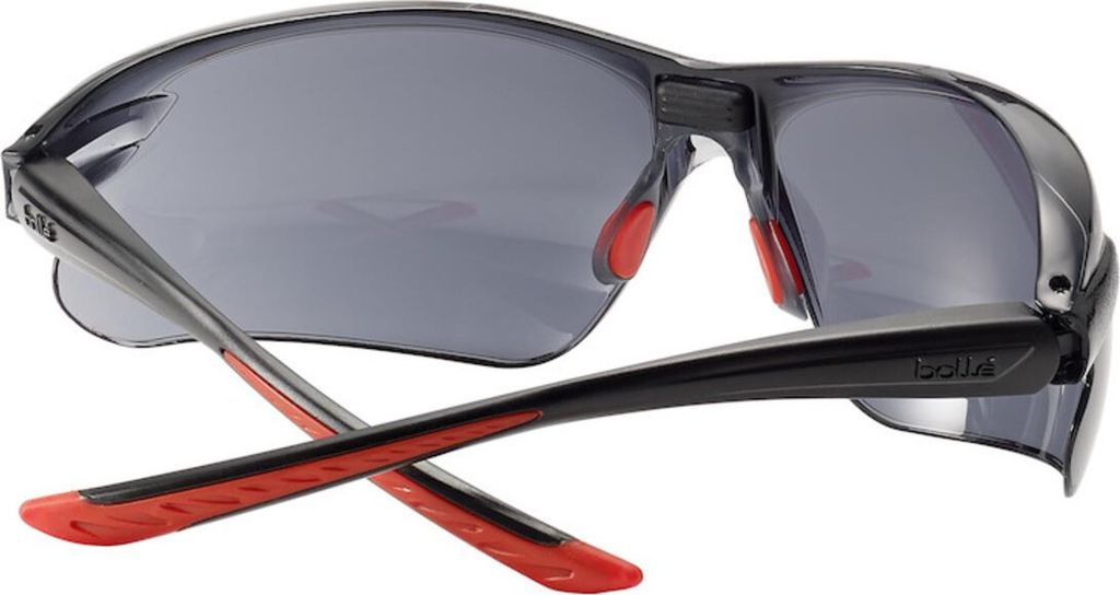 Bolle IRI-S, Schutzbrille, CE, Schwarz, Rot, Schwarz, Polycarbonat, Thermoplastischer Gummi (TPR), Polycarbonat
