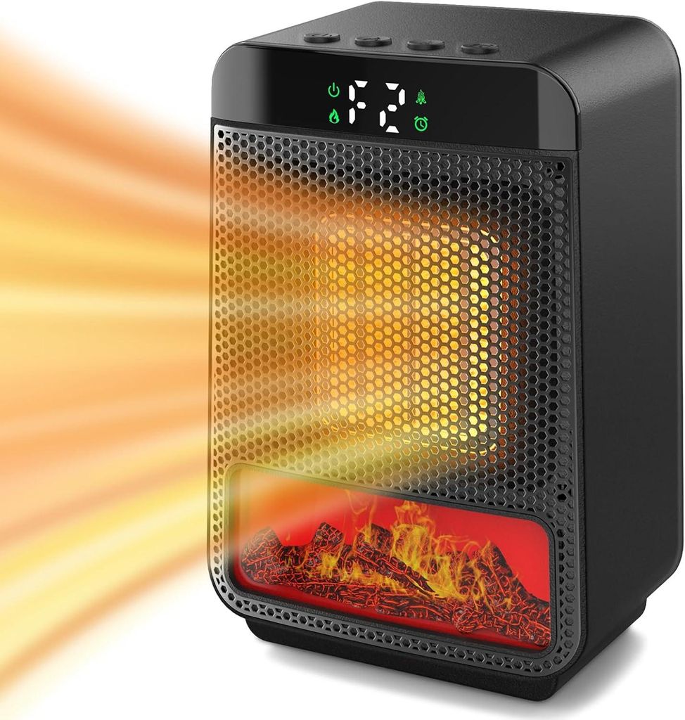 Kompakte 1500 W Tischkaminheizung mit 3D-LED-Flamme für Innenräume