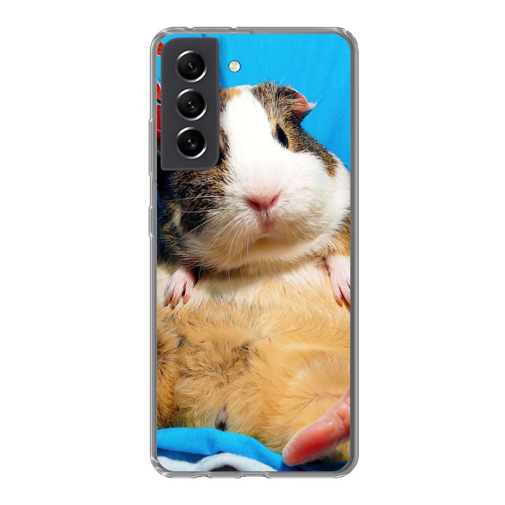 MuchoWow Handyhülle Schutzhülle Hülle für Samsung Galaxy S21 FE Meerschweinchen - Lustig - Krone - Kinder - Jungen - Mädchen - Kind Silikon ...