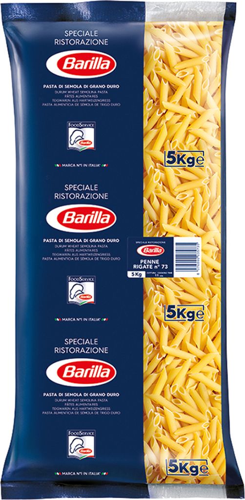 3x Pasta Barilla - Ristorante - Penne Rigate N.73 - 5kg - Produktbild 