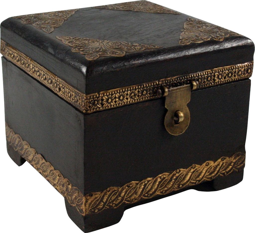 Rustikale Kleine Schatztruhe, Holzschachtel, Schmuck Dose - Modell 11, Braun, 11*13*13 cm, Dosen, Boxen & Schatullen