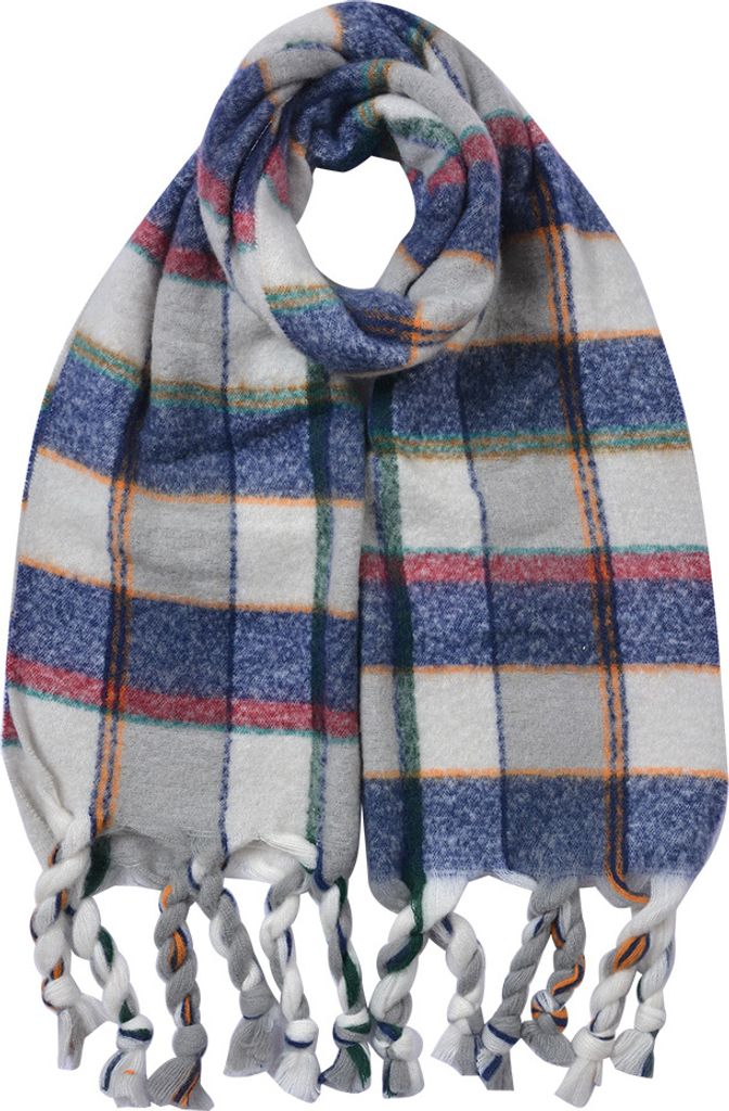Clayre & Eef Winterschal Damen 50x200 cm Blau Synthetisch