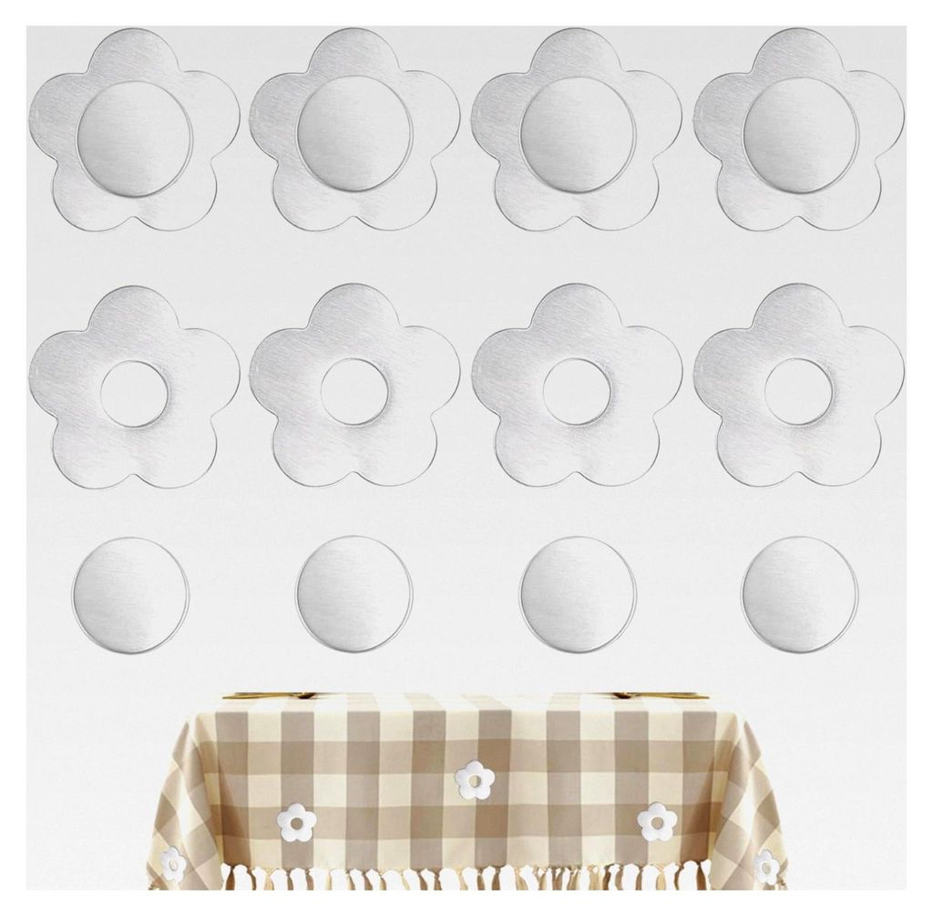 8 Stück Tischdeckenbeschwerer aus Edelstahl mit Magneten (Blume)