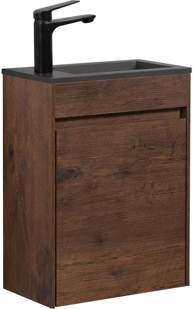 Badplaats Gäste-WC Waschtisch Set Sinta 40 x 22 cm Walnuss Produktbild 