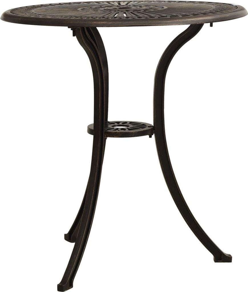 vidaXL Gartentisch Bronzen 62x62x65 cm Aluminiumguss Produktbild 