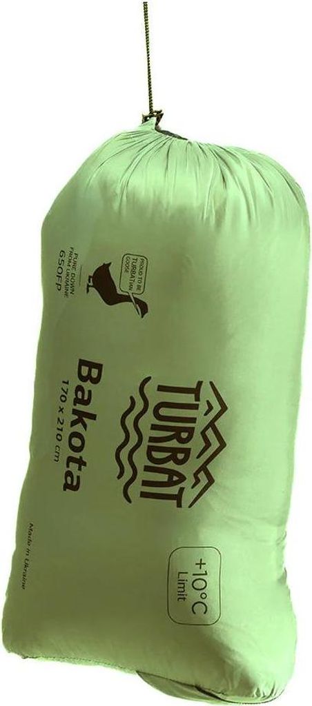 Turbat Decke Schlafsack Down Bakota 10°C 210 x 170 - Grün