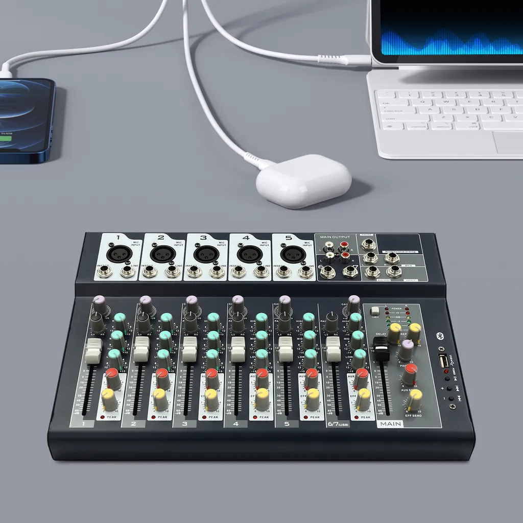Table de mixage audio 7 pistes format compact pour bars et concerts - 3