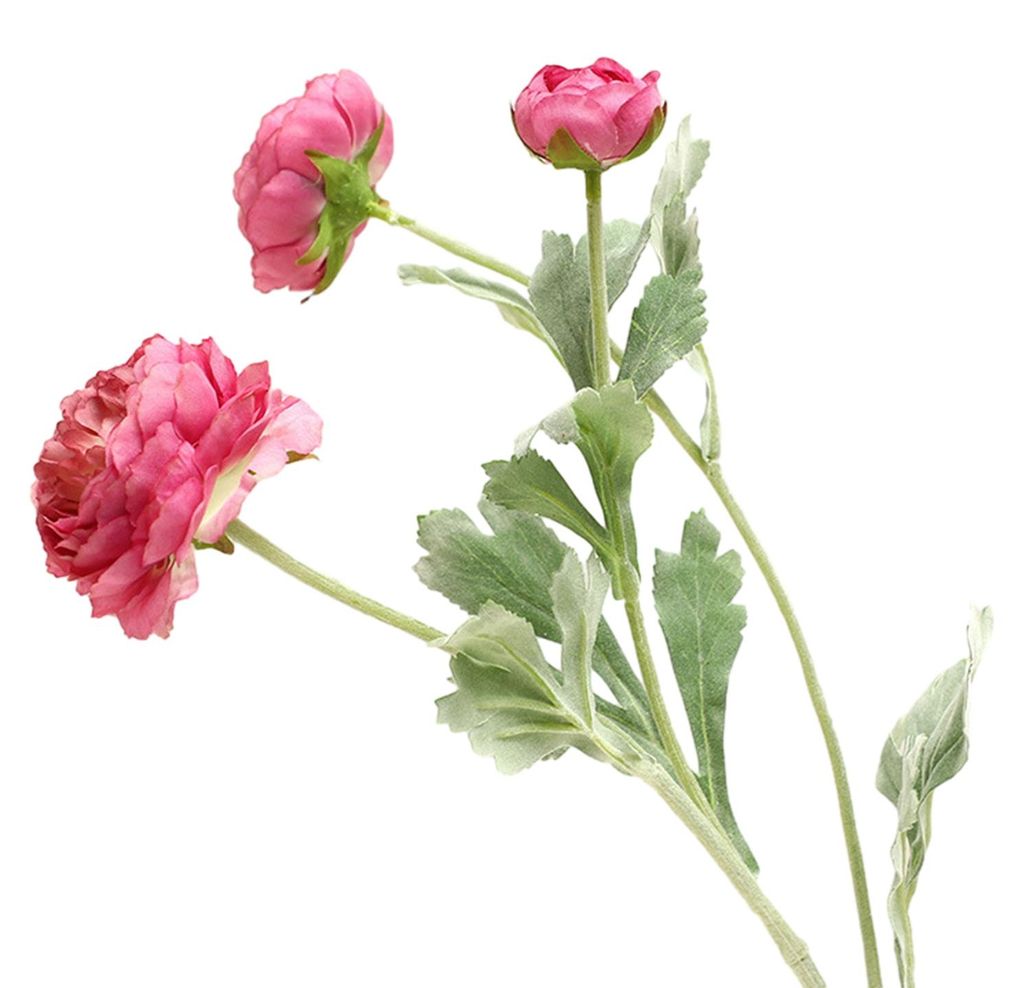 Künstliche Ranunkelblume, künstliche Seidenblume, persische Butterblume, 3 Köpfe, Vintage-Ranunkel-Arrangement für Zuhause, Hochzeit, Tischdeko...