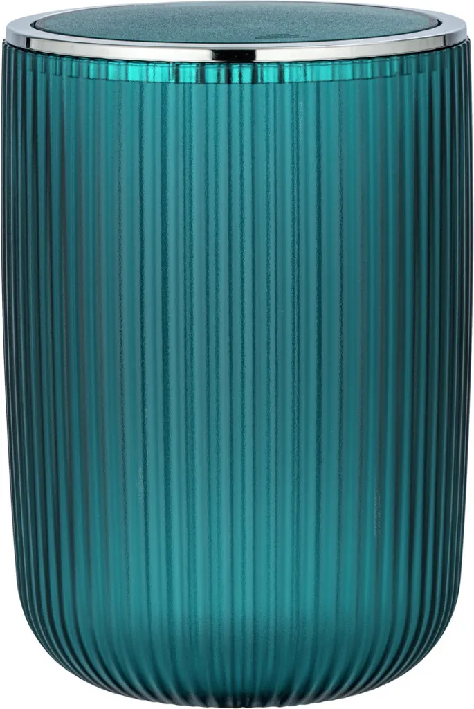 WENKO Agropoli Seau à couvercle basculant 5,5L Poubelle de salle de bain