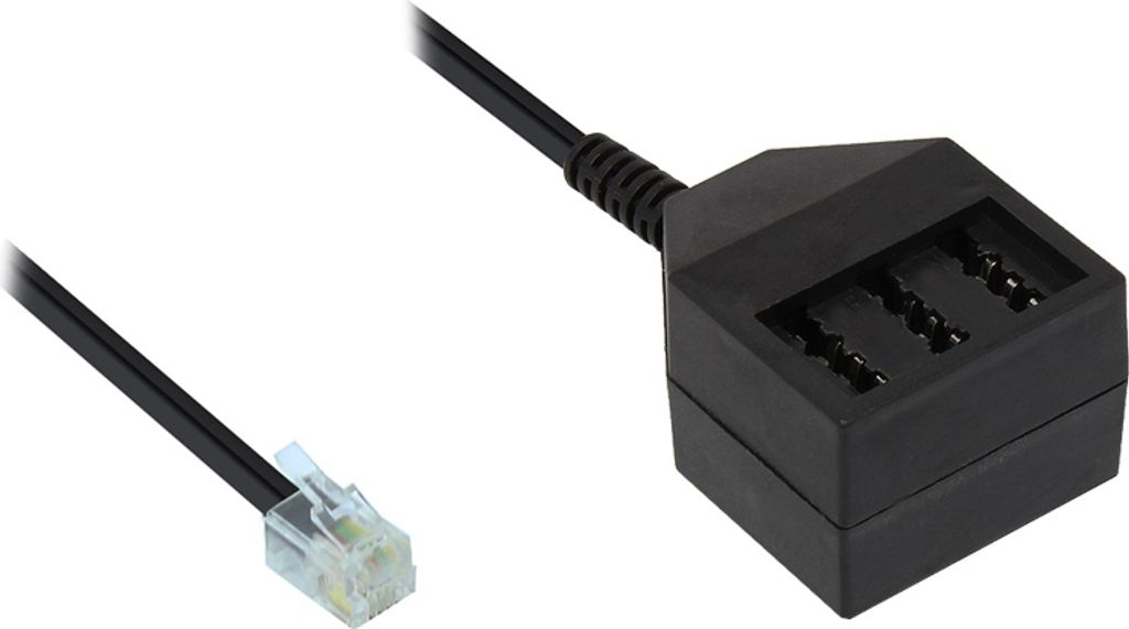 Telefonadapter RJ11 (6/4) Stecker an NFN Buchse 20cm, Good Connections