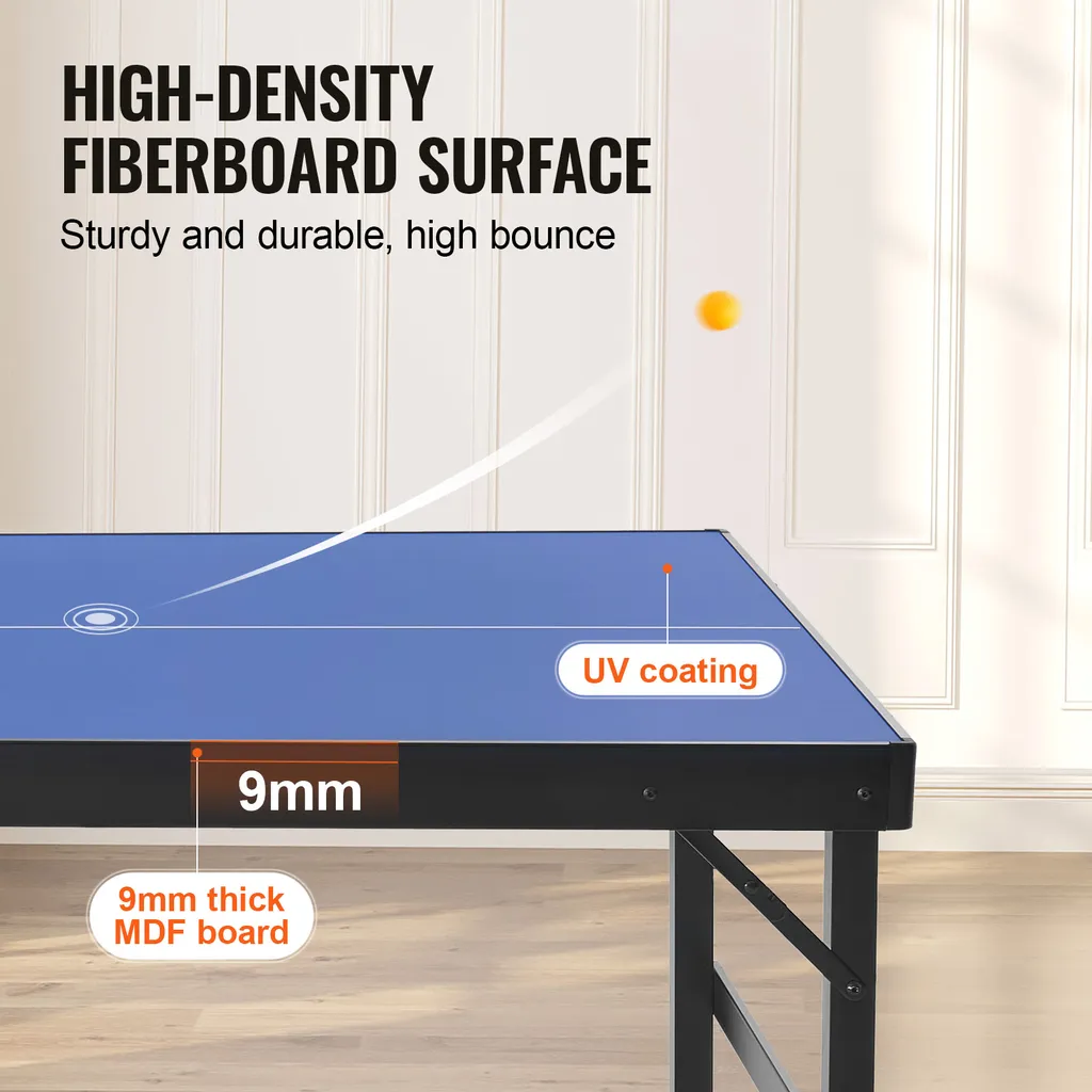 Table de Ping-Pong sans Assemblage avec Poignée et Rangement Facile