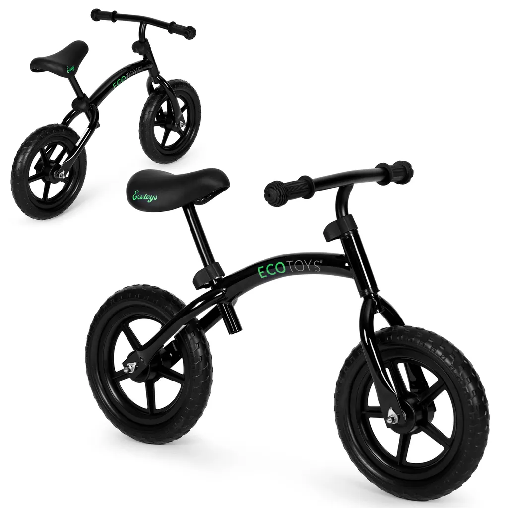 Vélo cross enfant ECOTOYS noir roues EVA silencieuses et increvables