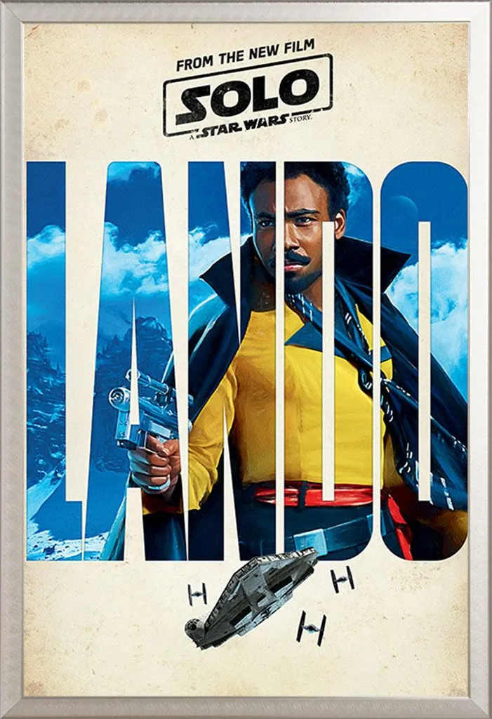 Affiche Solo A Star Wars Story Lando avec Cadre Shinsuke Maxi Argent