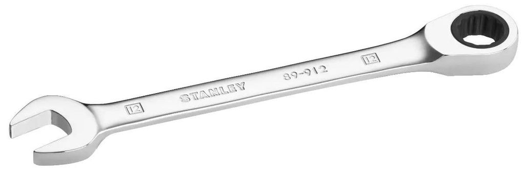 STANLEY Flacher Ringmaulschlüssel mit Ratsche 12 mm, 72 Zähne, 5° Betätigungswinkel