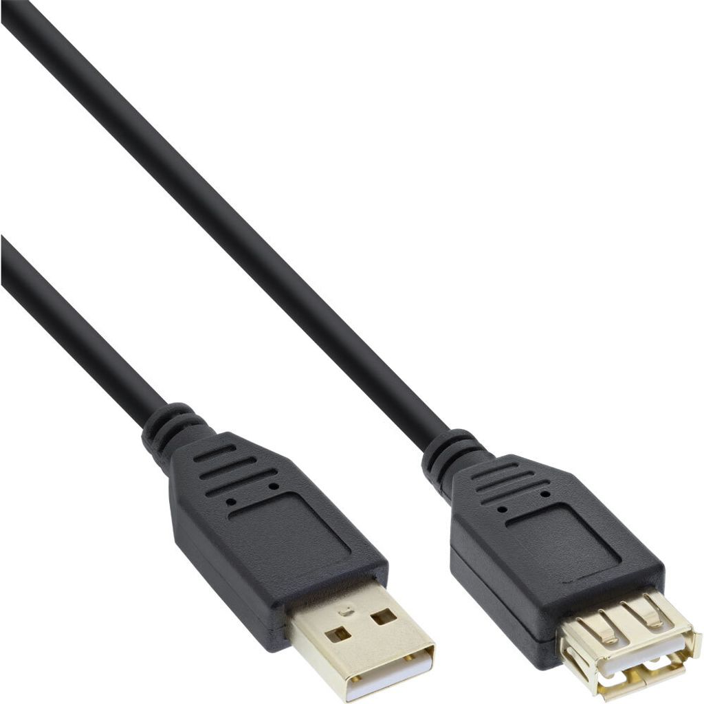 Prolunga InLine® 34610S USB 2.0, spina/presa, tipo A, nera, Immagine del prodotto 