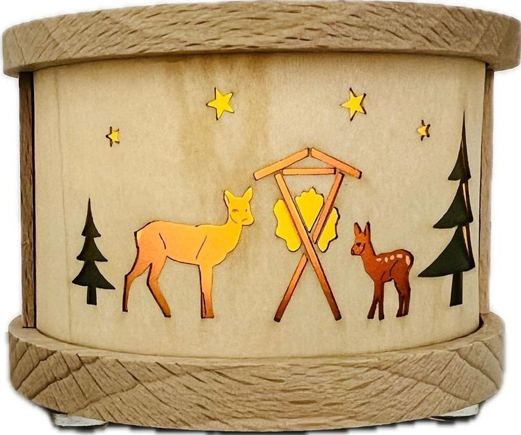 Teelichtlaterne Waldmotiv Höhe 5,5cm NEU