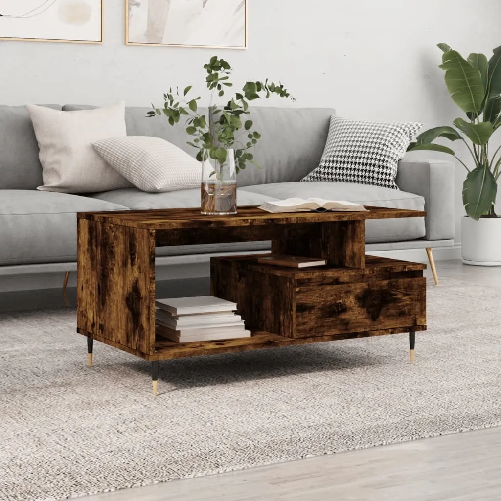 BEI CLORIS Tavolino in rovere fumé 90x49x45 cm materiale a base di legno - Tavolini New4921008 1parte