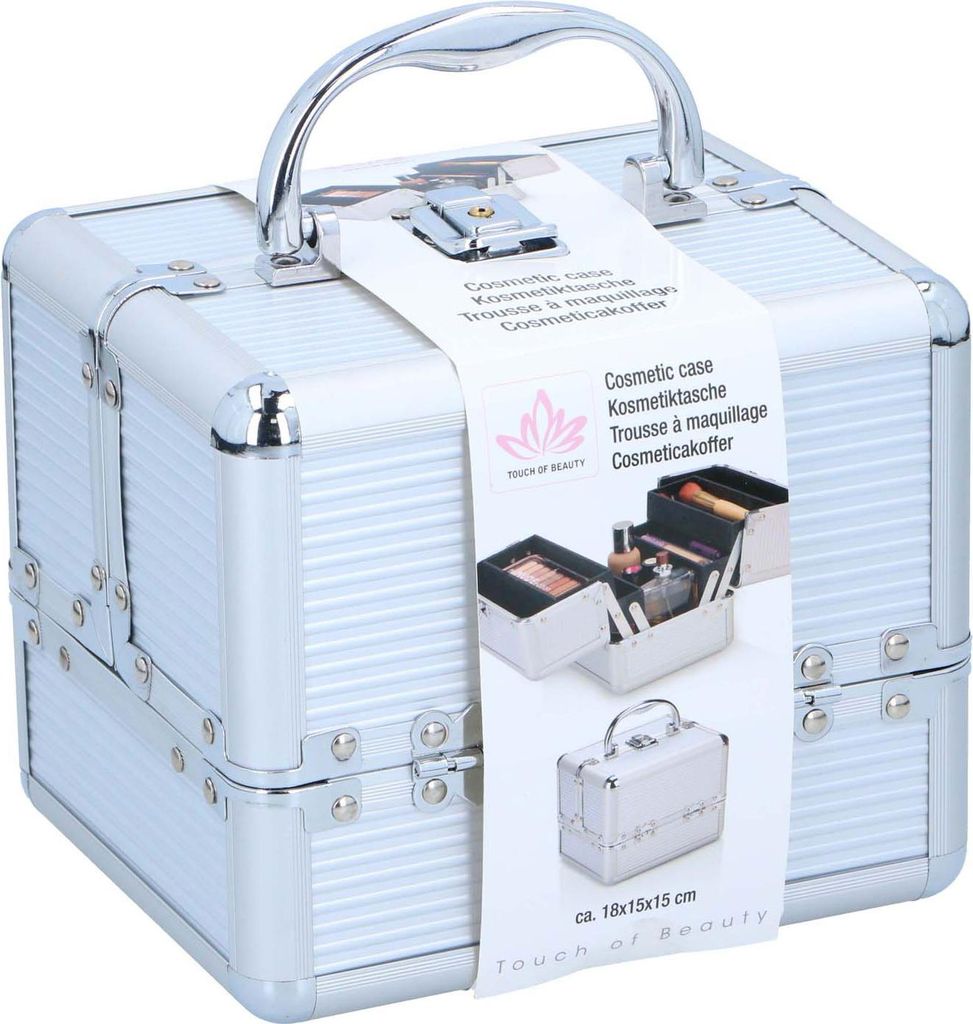 Touch of Beauty Makeup Case Silver Cosmetic Organiser con Immagine del prodotto 