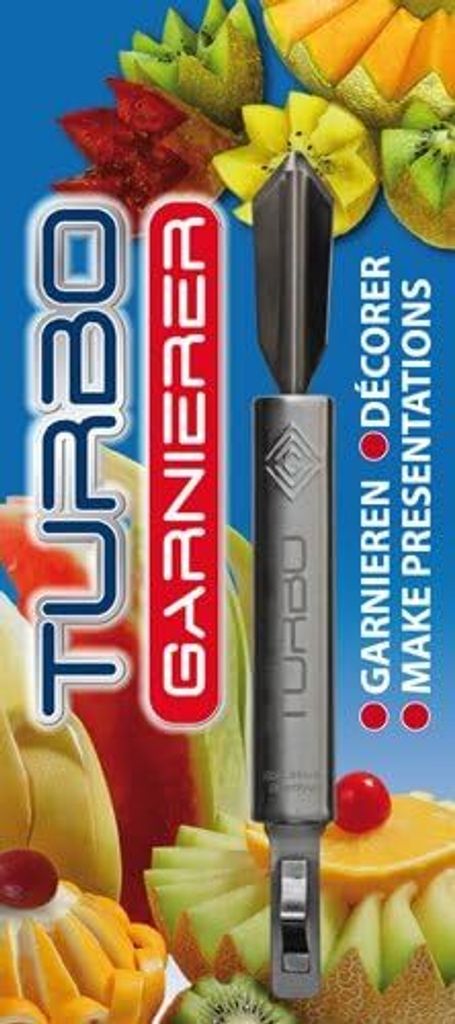 TURBO PRODUKTE Turbo Garnierer 3 in 1 robuster Edelstahl Garniermesser Schnitzwerkzeug