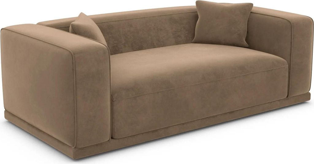 Samtstoff 3-Sitzer Couch Diora Braun