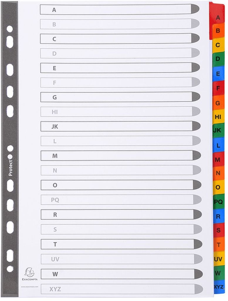 Exacompta Register A4 Weiß 20-teilig 160g Karton Produktbild 