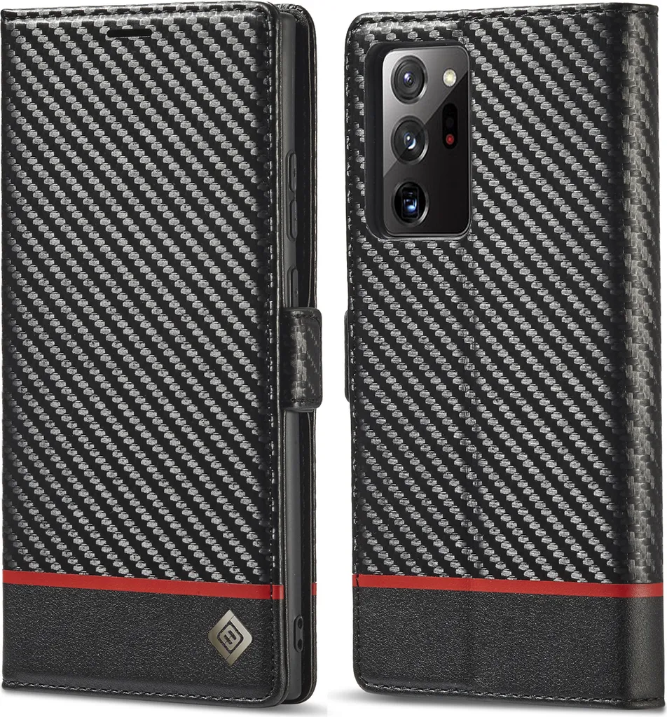 Protezione Samsung Note 20 Carbon Fiber Style | Magnete e Portacarte