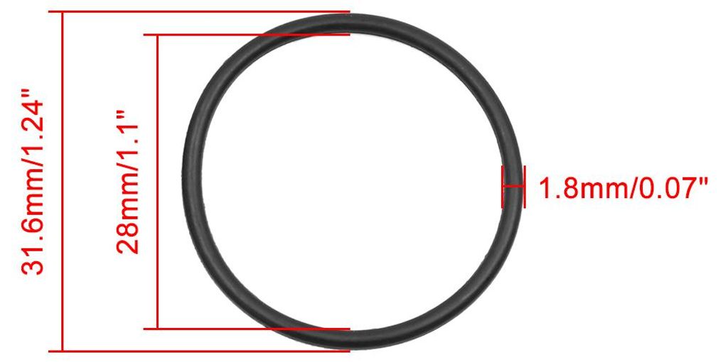 100 Stš¹ck NBR O-Ring Dichtung Dichtungsscheibe fš¹r Auto 28 x 1.8mm Schwarz