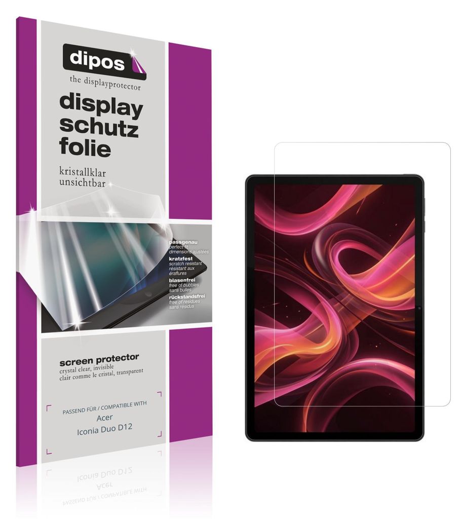 2x Schutzfolie für Acer Iconia Duo D12 klar Displayschutzfolie Folie Display Schutz dipos
