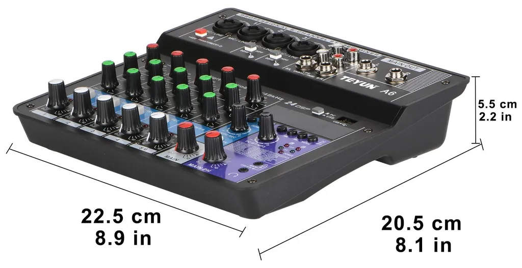 Table de mixage Bluetooth DAXTROMN A6-EU avec 24 effets DSP intégrés - 5