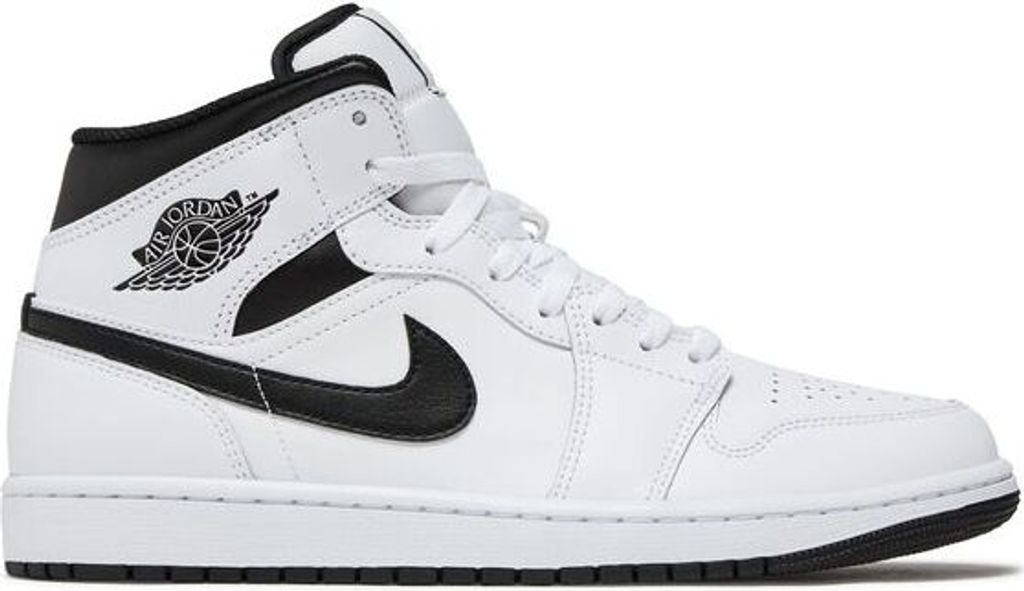 Air Jordan 1 Mid Weiß Schwarz - EU: 49.5