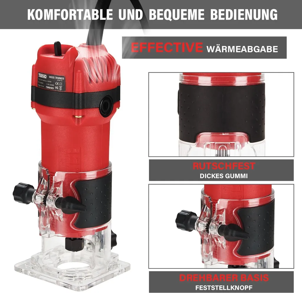 Défonceuse à bois 800W 31000 tr/min haute performance avec accessoires - 3