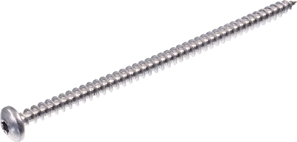 SECCARO Spanplattenschraube Halbrundkopf 5 x 100 mm, Edelstahl V2A VA A2, Holzschraube mit Vollgewinde, TX / Innensechsrund, 100 Stück