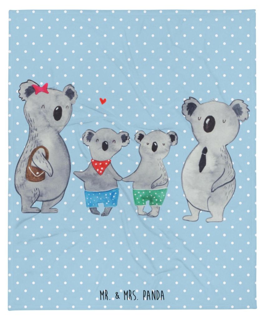 Mr. & Mrs. Panda Plaid Koala Familie zwei - Blau Pastell - Geschenk, Muttertag, Kuschelige Decke, Bettüberwurf, Zusammen, Bettdecke, Tagesdecke, K...