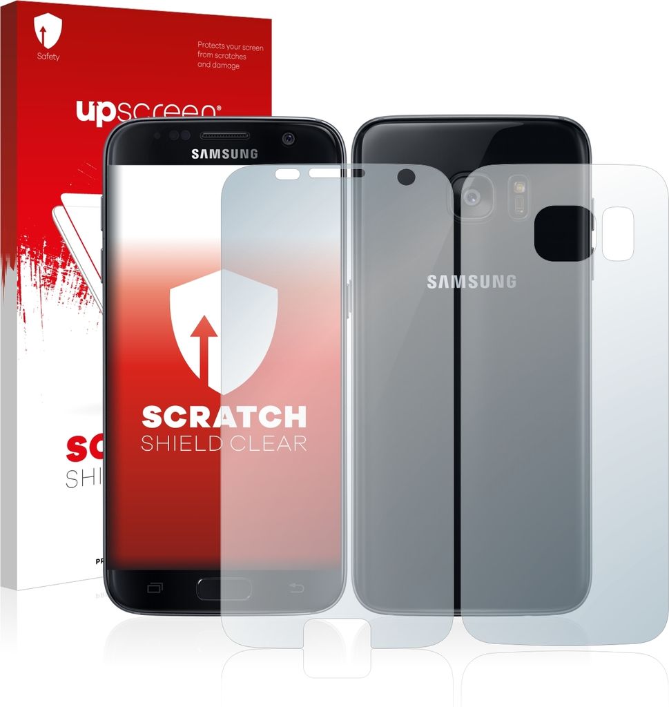 upscreen Schutzfolie für Samsung Galaxy S7 (Vorder + Rückseite) Kratzschutz Anti-Fingerprint Klar