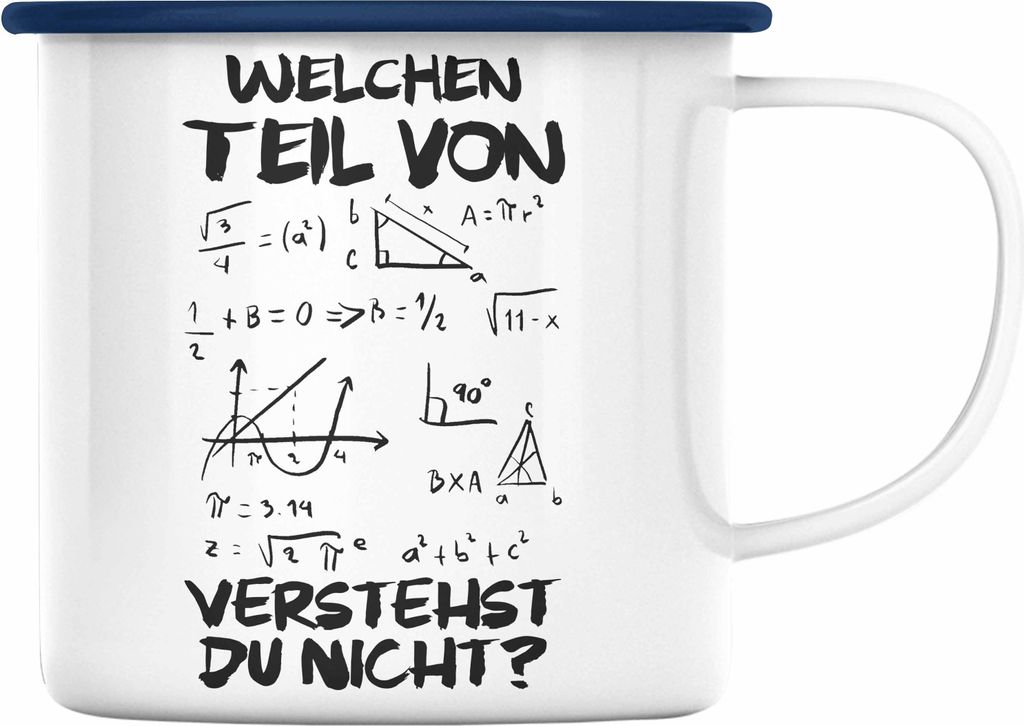 Trendation - Mathelehrer Emaille Tasse Mathematiker Physik Emaille Tassen mit Spruch Lustig Emaille Emaille Tasse Physiker Geschenk Mathestudent We...