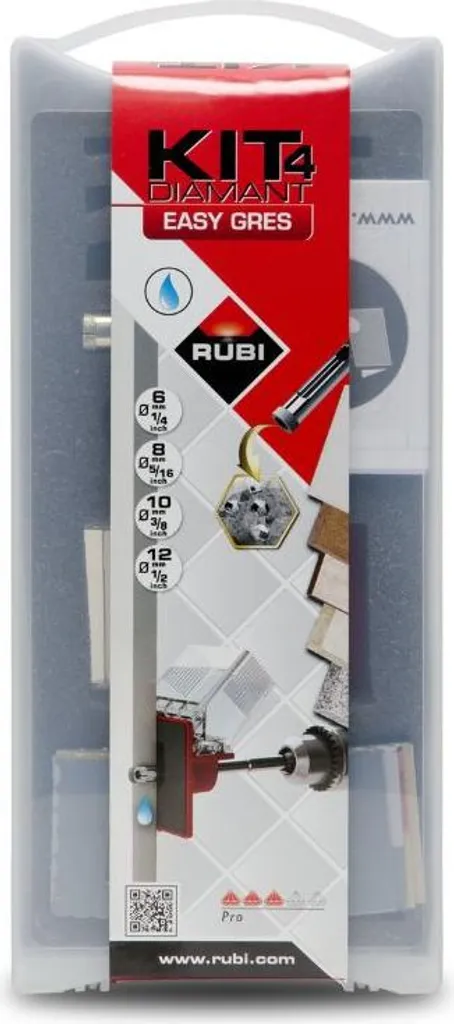 Coffret perçage carrelage RUBI Easy Gres Plus pour robinets et prises