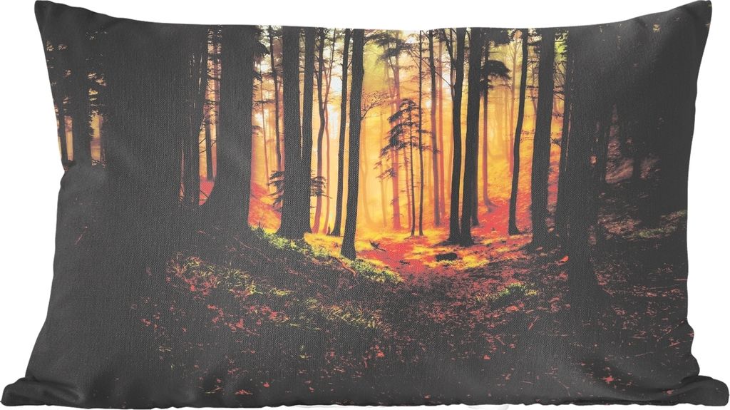 MuchoWow Zierkissen Sofakissen Wohnzimmer Dekokissen 50x30 cm Bäume - Natur - Wald - Wohnzimmerdekoration - Polster mit Photo