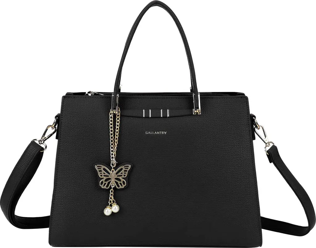 Gallantry, borsa da donna Ariane con ciondolo a farfalla e tracolla, nero